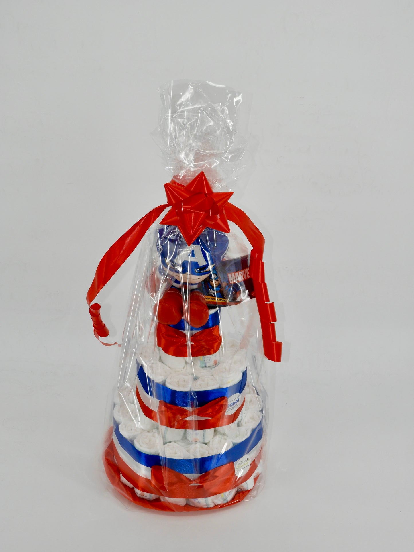 Tarta de pañales Avengers Capitán América