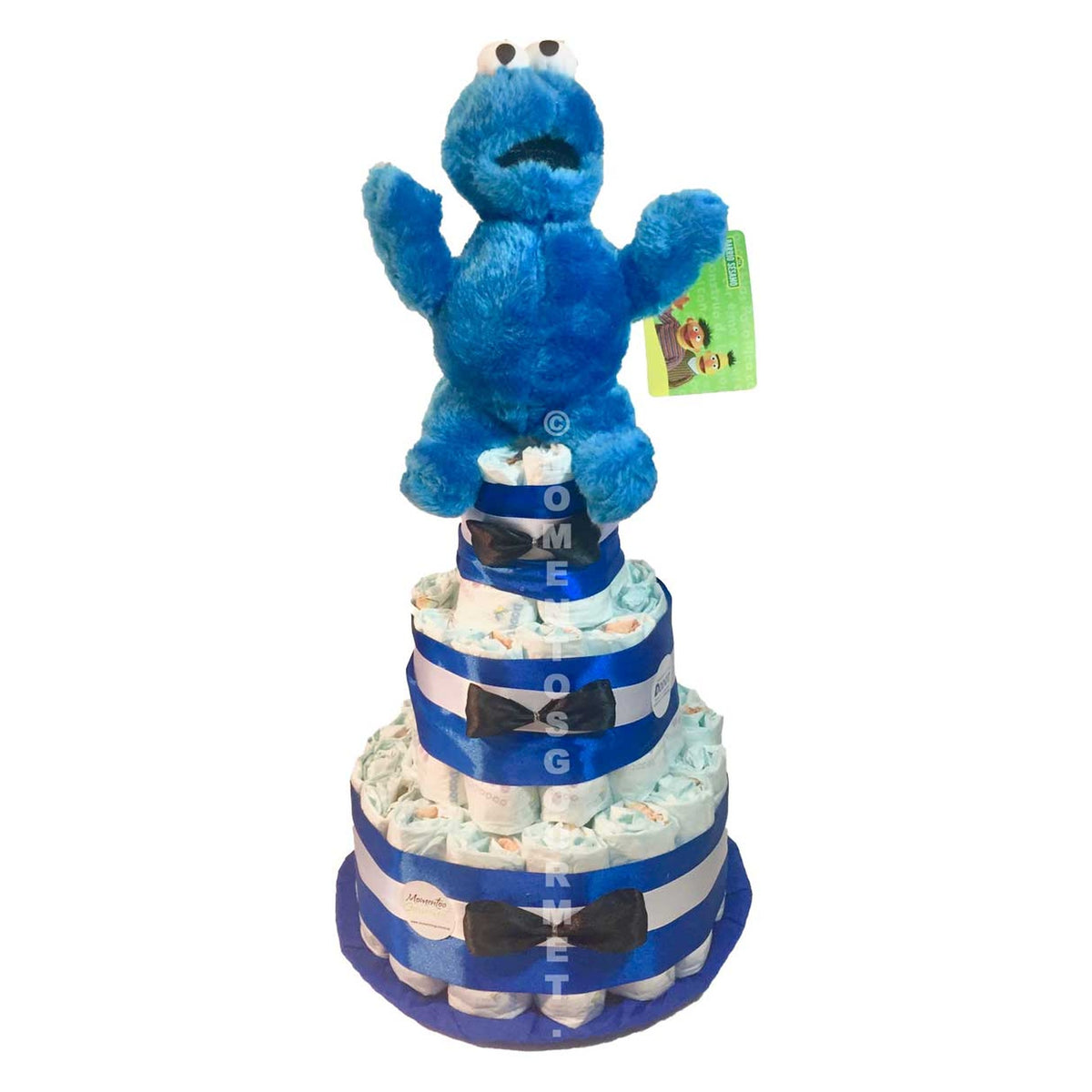 Tarta de pañales Barrio Sésamo Monstruo de las galletas