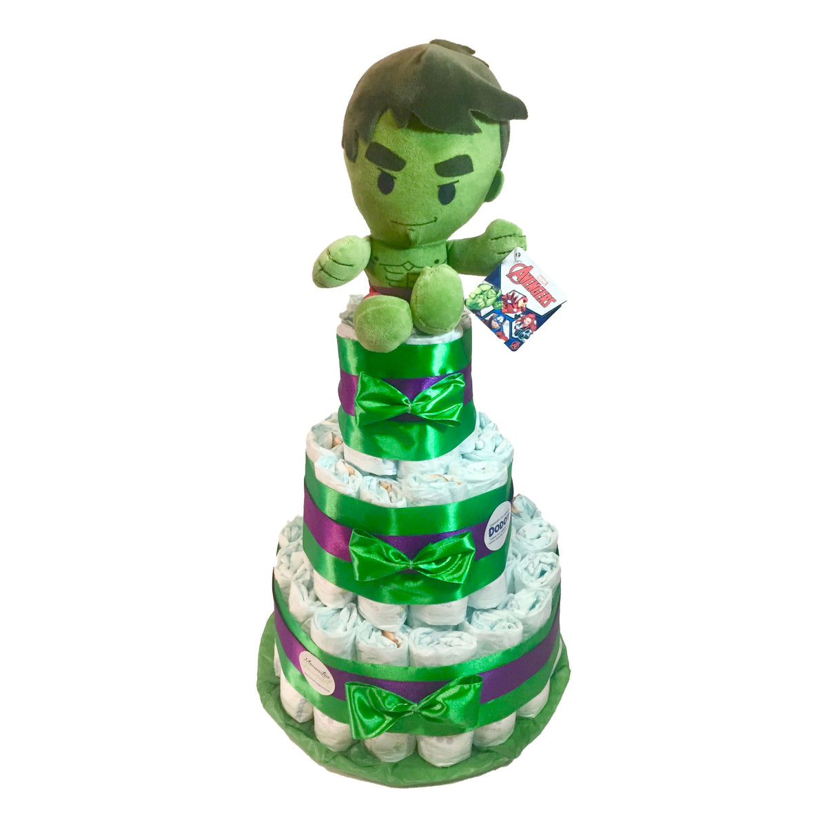 Tarta de pañales Avengers Hulk