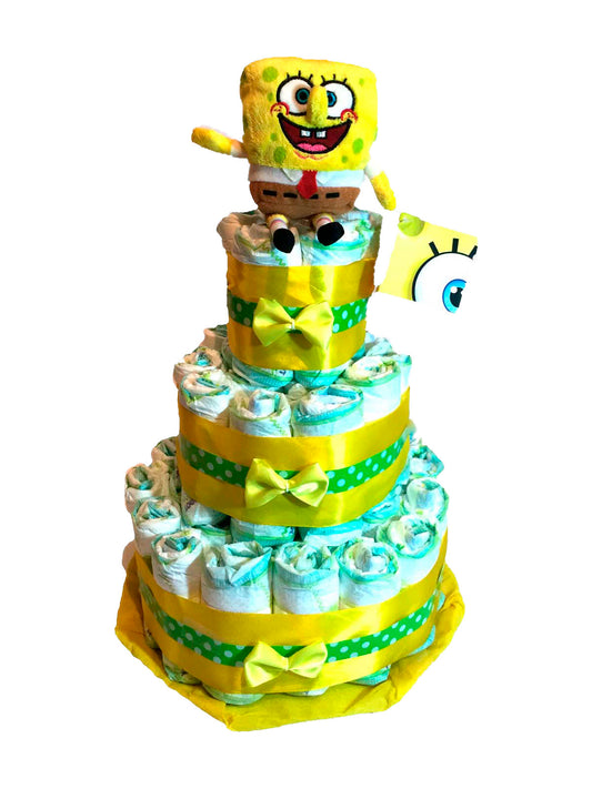 Tarta de pañales Bob Esponja