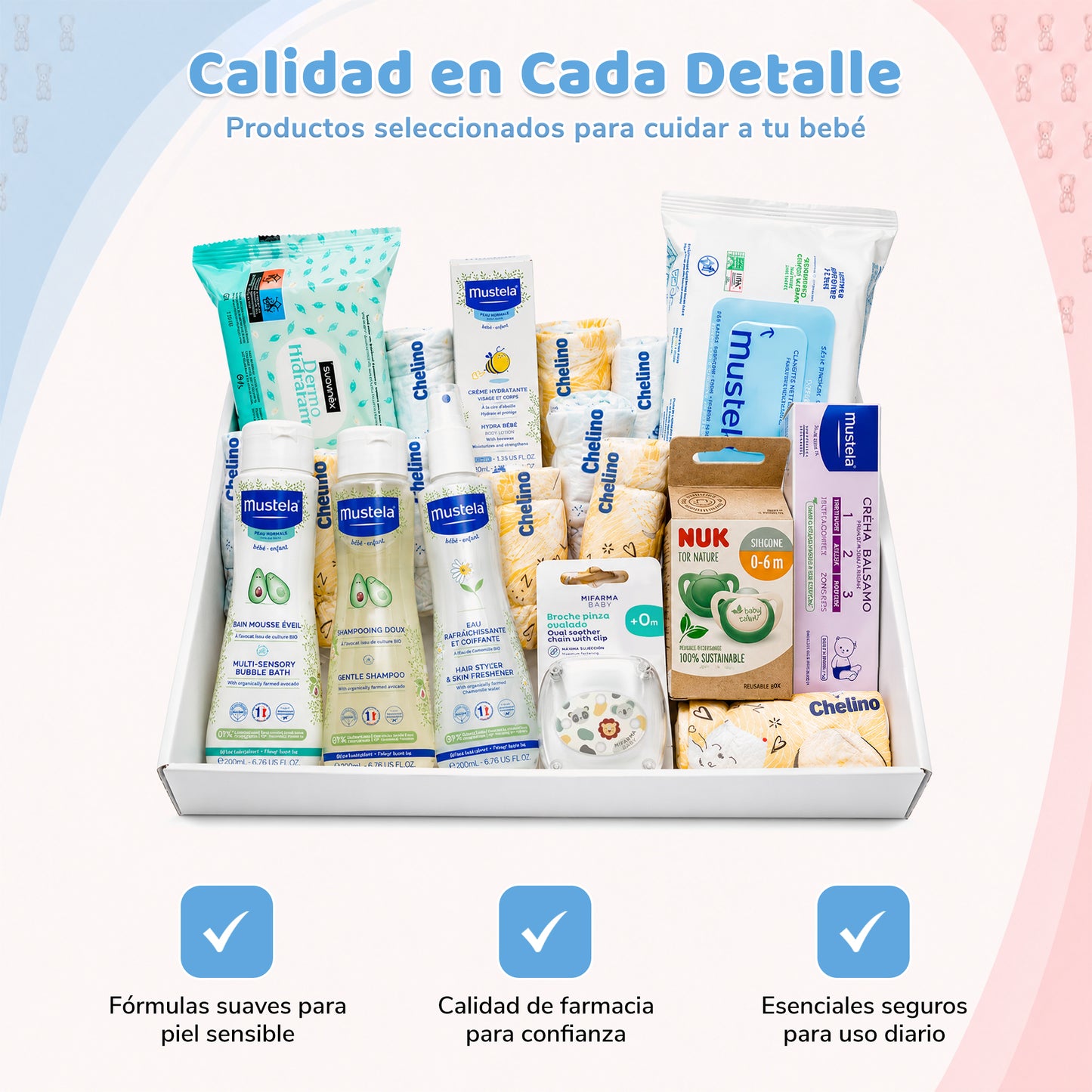 Canastilla Completa de Productos para el Cuidado del Bebé