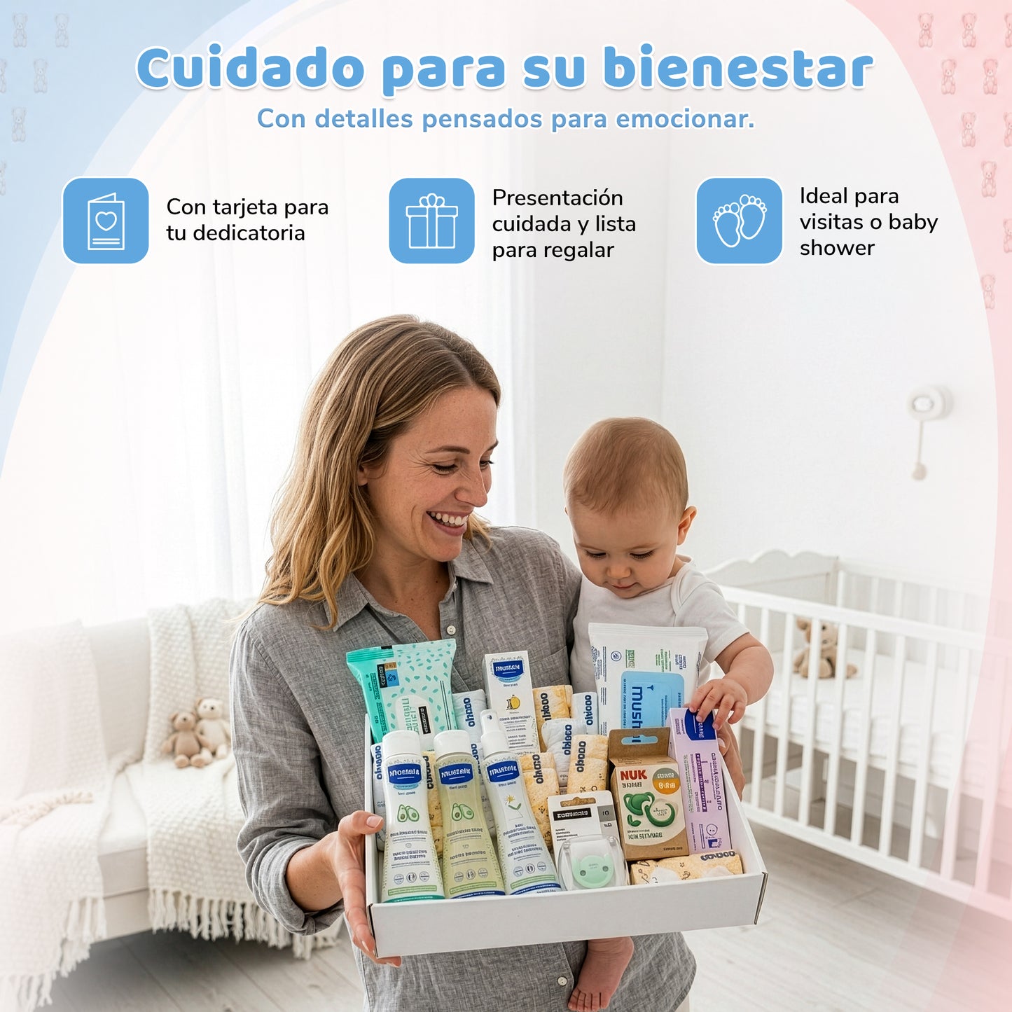 Canastilla Completa de Productos para el Cuidado del Bebé