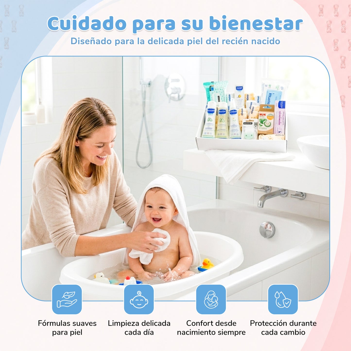 Canastilla Completa de Productos para el Cuidado del Bebé