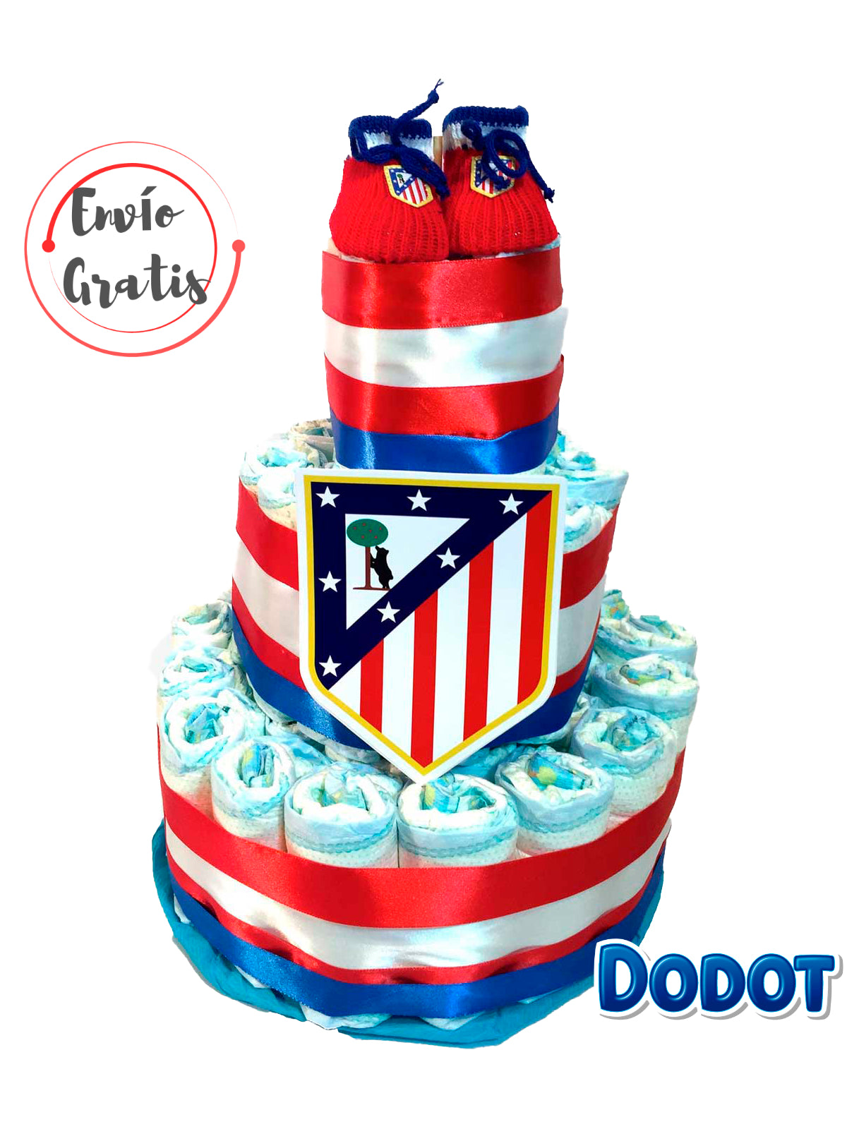 Tarta de pañales DODOT Atlético de Madrid