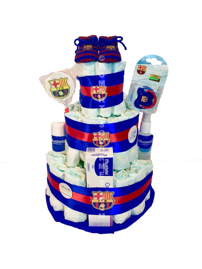 Tarta de pañales F.C. Barcelona Mustela
