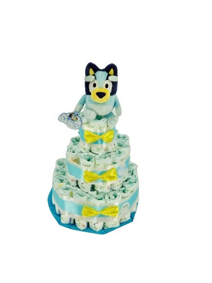 Tarta de pañales Bluey  