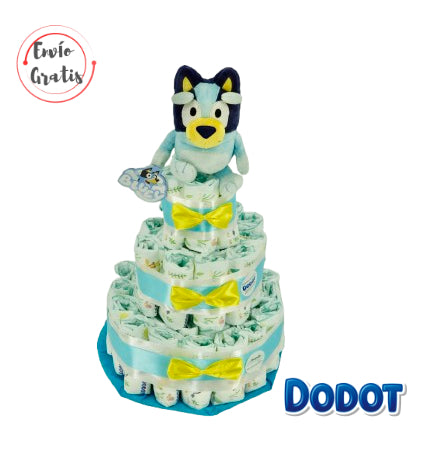 Tarta de pañales DODOT Bluey  