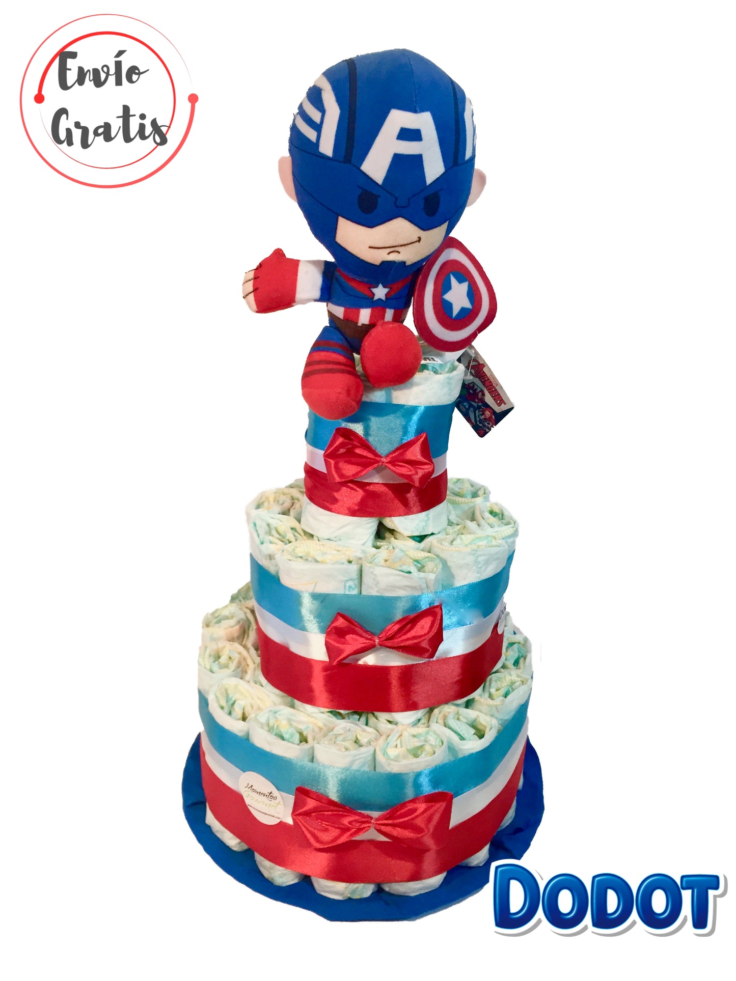 Tarta de pañales DODOT Avengers Capitán América