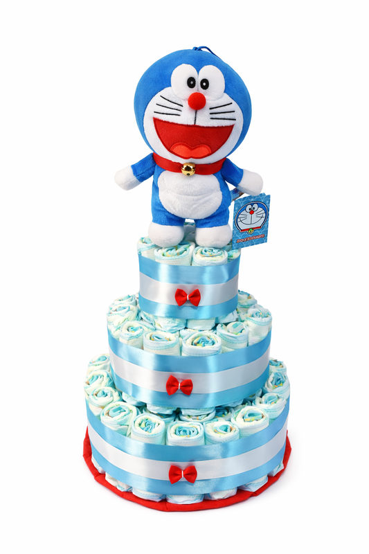 Tarta de pañales Doraemon