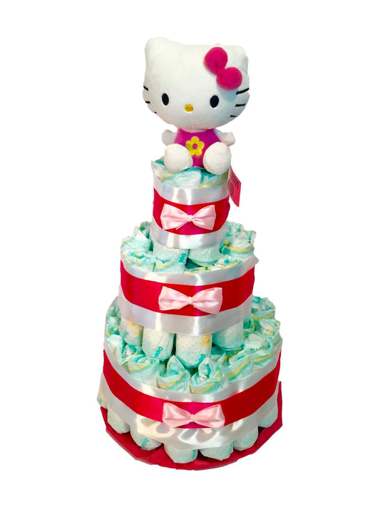 Tarta-de-pañales-Hello-kitty-rosa