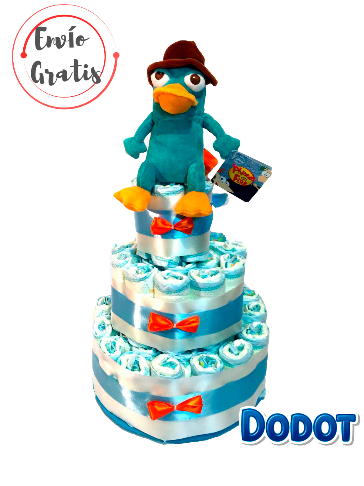 Tarta de pañales DODOT Phineas and Ferb (ornitorrinco)