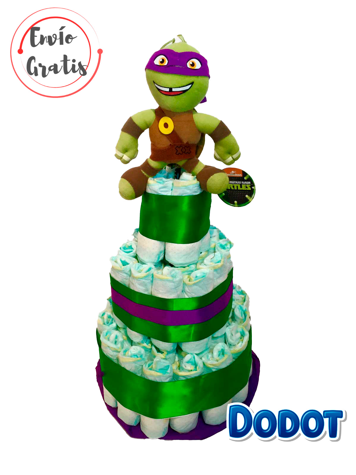 Tarta de pañales DODOT Tortugas ninja