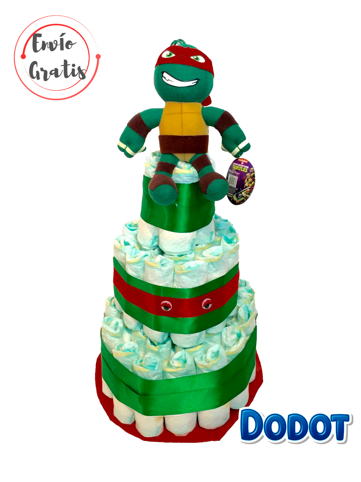 Tarta de pañales DODOT Tortugas ninja