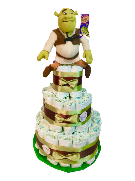Tarta de pañales Shrek