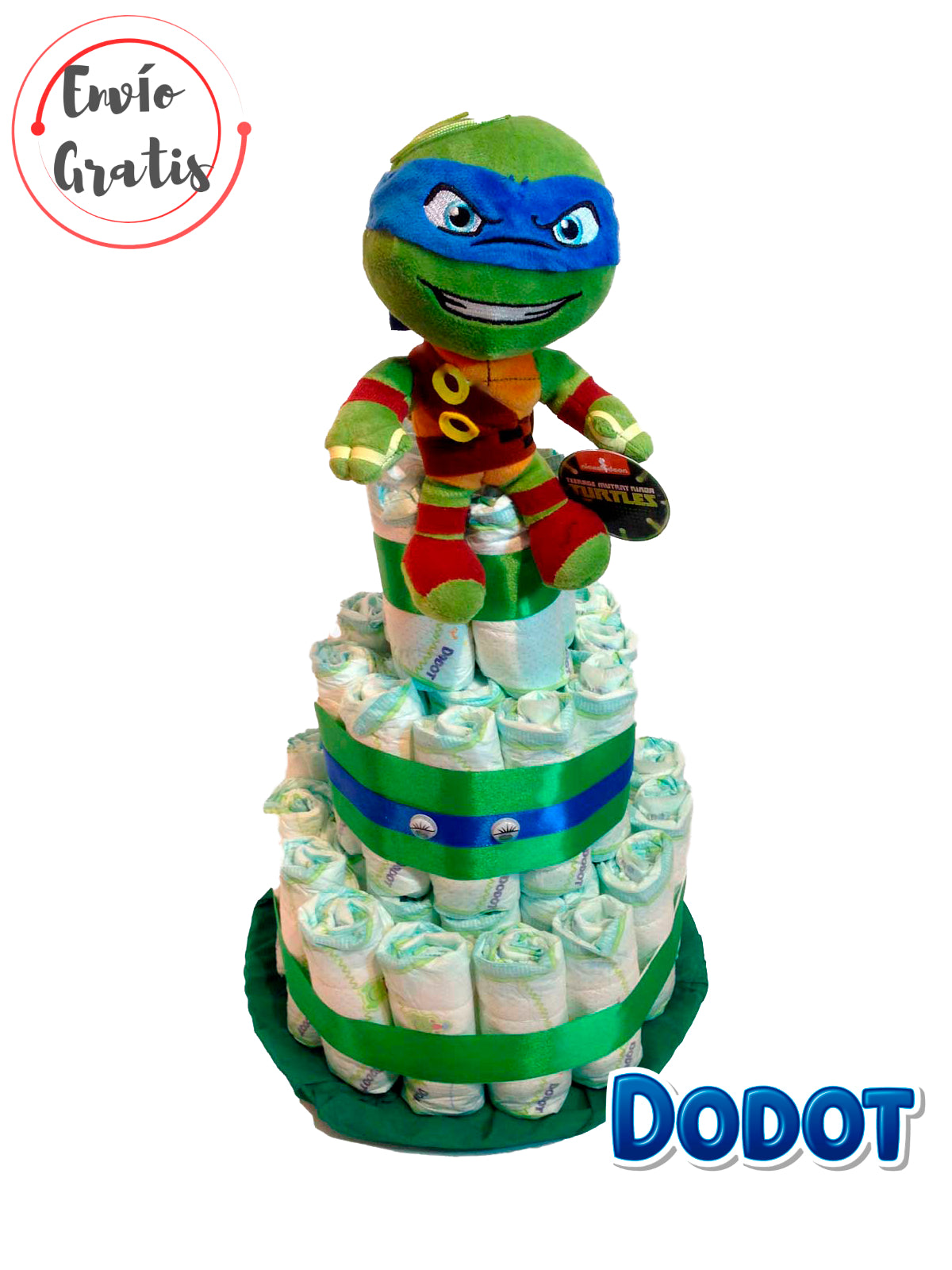 Tarta de pañales DODOT Tortugas ninja