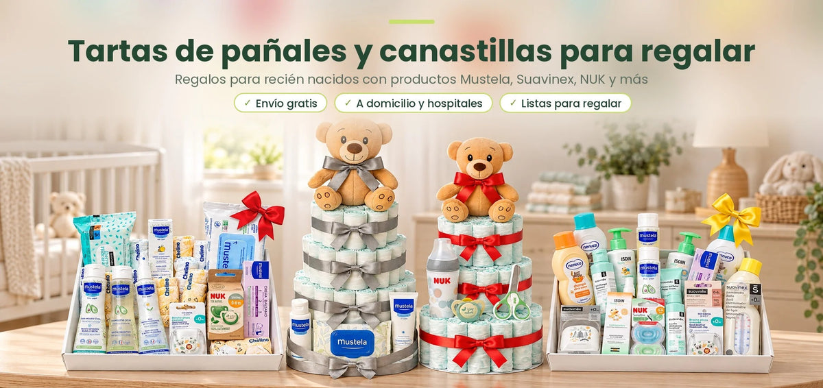 Tartas de pañales y canastillas para regalar