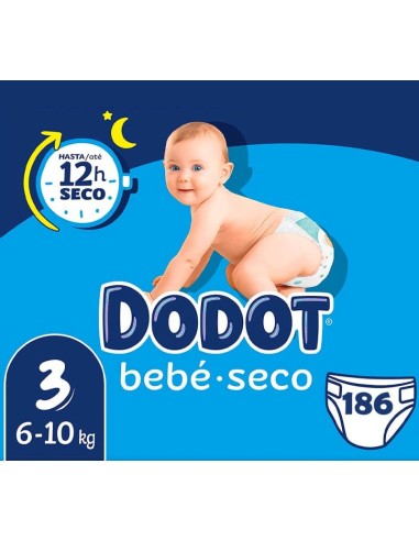 Pañales DODOT 12 horas seco talla 3 (de 6 a 10 kg)