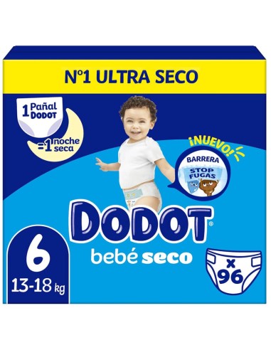 Pañales DODOT 12 horas seco talla 6 (+13 kg)